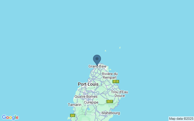 Kaart met locatie Stranden van Grand Baie